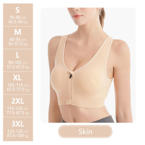 Celana pengaman bra jumbo bra Olahraga stretch wanita Women Front Zip Yoga Bra Push Up Running Bra 2023