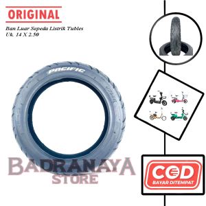 Ban Luar Tubless Sepeda Listrik Uk. 14 x 2.50 Hitam Kuat Tebal