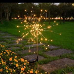 3 High-end solar lawn lights LED colorful fireworks balcony outdoor waterproof decorative lights