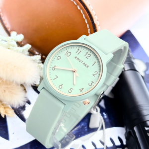 KOUTAKE#K-283นาฬิกาข้อมือแฟชั่นสไตล์เกาหลี หน้าปัดกระจกมิเนอรัล ขนาด 33มม. หลากสี