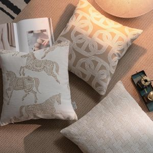 Luxury Geometric Jacquard Cushion Covers Premium Oatmeal Grey Modern Minimalist Home Decor High-End Designer Throw Pillow Cases2026