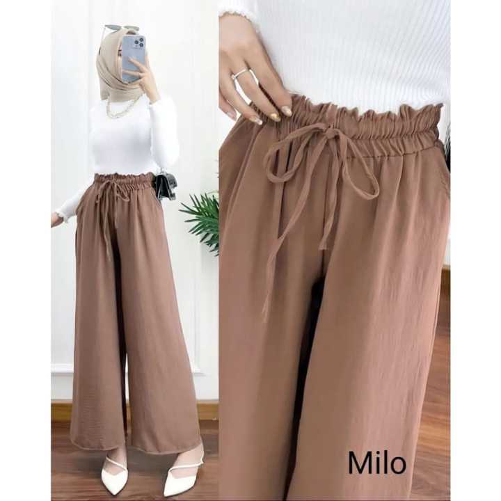 MURAH) CELANA KULOT WANITA MOTIF POLOS // CELANA KULOT MELAR JUMBO