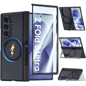 for Samsung Z Fold 8 Ultra Case Z Fold 8 Case [Fit for Magsafe]Dual Hidden Kickstand & Hinge Protection & Screen Protector Translucent Hard Shockproof Case for Z Fold 7 Case