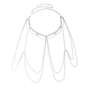 JPTD Crystal Shoulder Necklace Long Fringe Clavicle Chain Rhinestone Body Chain Premium Feel Back Chain Multi-layer Tassel Chain Women Jewelry