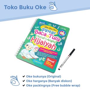 Buku WipeClean Anak Usia Emas Pintar Baca Tulis Huruf dan Angka Hijaiyah Bonus Spidol Stiker