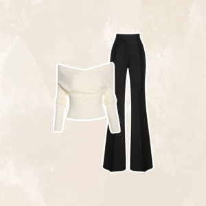 One Set 3in1 | Sweater Sabrina Knit + Celana Cutbray + Tas Bahu | - KA102