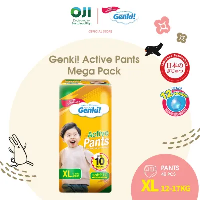 Genki! Mega Pants Diapers Baby - Size M (56s)/L (46s)/XL (40s)/XXL (34s)