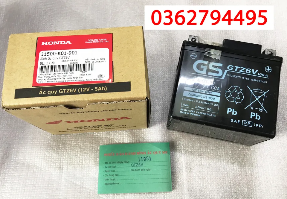 Bình ắc quy (GTZ6V (12V - 53Ah)) dùng cho các xe Winner v1 -Winner