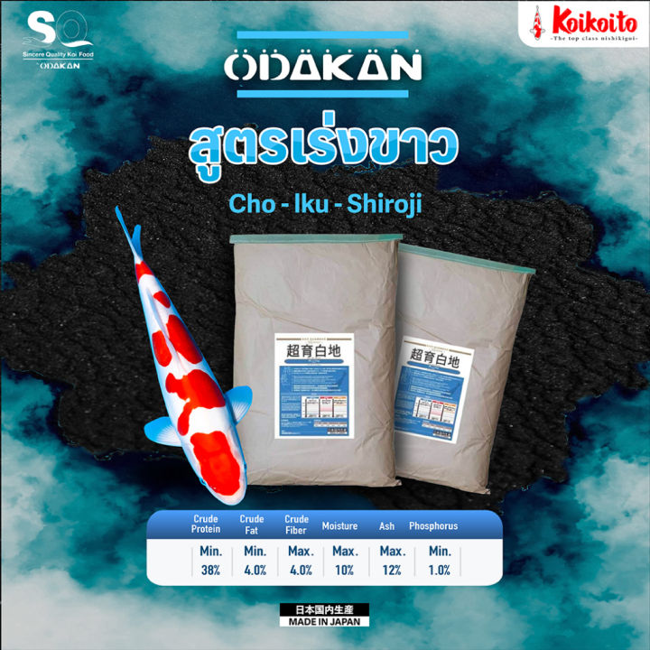 [ถุงแบ่ง] อาหารปลาคาร์ป Odakan White สูตรเร่งขาว 1 kg | Lazada.co.th