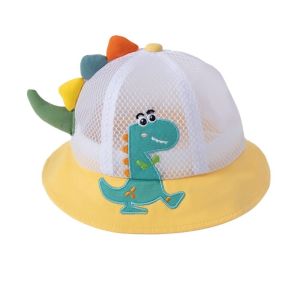 NEXTYOO Little Dinosaur Children Fisherman Cap Anti-UV Mesh Sunscreen Hat Cute Breathable Visor Cap Spring Summer