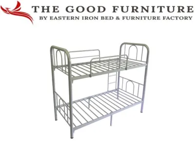 [TheGoodFurniture] Single size Double Deck Metal Bed Frame. Bunk Bed. Double- Storey Bed for Siblings / Dormitory / Tenants / Helpers. Heavy Duty. FAST DELIVERY