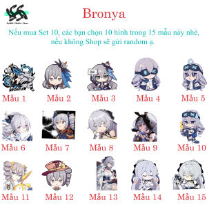 Honkai Impact - Set 10/15 Sticker Broyna / Bronya Zaychik game Honkai Impact hình dán trang trí mũ bảo hiểm vali điện thoại laptop ...siêu đẹp chống nước chống xước
