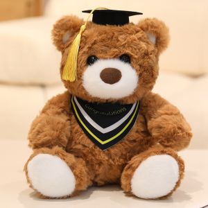 JOJO CASTLE 2025 New Cartoon Graduation Bear Plush Doll 22/32cm Cute Doctor Hat Bear Animal Soft Stuffed Toy Home Decor Gift For Child