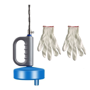 Heavy Duty Rubber Drain Auger Set With Gloves Effective Unclogging Tool For Toilet Shower Sink Pipe Blockage Removal
