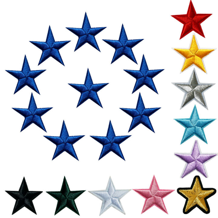 3x Black Heart Or Star Patches – 2cm Sew-On/Iron-On Cloth Badges – Jamiaica Theme