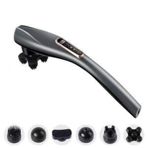 Hengfa Lina Handheld Electric Back Massager Cordless Handheld Back Massager Heat Deep Kneading Tissue for Full Body Pain Relief