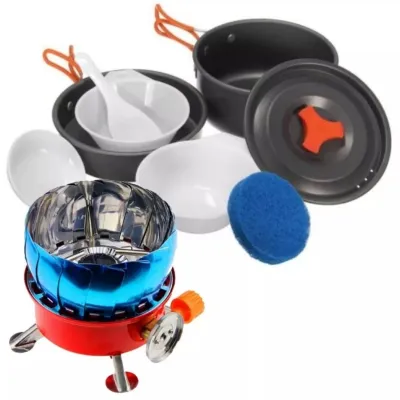 Cooking Set DS 308 Nesting DS 308 Plus Teko Ceret Camping Alat Masak Kompor Camping Outdoor Portable