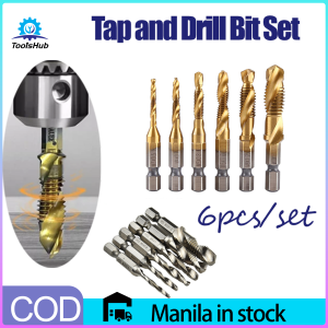 ToolsHub 6PCS High-Quality Hex Shank Drill Tap Set for Metal Drilling and Tapping