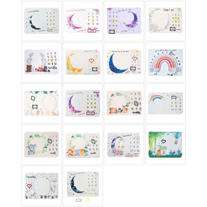 Infant Growth Record Blanket Unique Pattern Soft Texture Gift Giving Essential Photoshoots Backdrop for New Parents