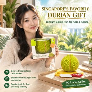Large Peelable Durian Cutting Toy Realistic Pretend Play Fruit Toy Stress Relief Fidget Novelty Prank Toy Kids Kitchen Play Food