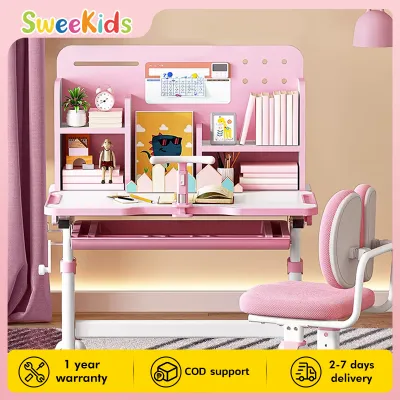 SWEEKIDS ST340 Multifunctional Adjustable Childrens Study Desk and Chair Set – A Scientific Learning Solution to Promote Proper Posture Kids Study Table Suitable for Ages 3-15