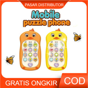 Mainan Anak BTC-3002 MOBILE PUZZLE PHONE DUCK Manan HP Music Lampu Bebek Bunyi Telepon Anak Mainan Anak Perempuan - Mainan Anak Laki Laki