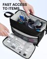 BAGSMART Toiletry Bag for Men, Wide Opening Travel Toiletry Bag for Men, Dopp Kit Water Resistant Shaving Hygiene Bag for Bathroom Shower, Travel Size Toiletries, Travel Essentials, Black. 