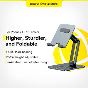 【Local Stock-48 hours shipped】Baseus Phone Holder Desk Mobile Phone Stand Foldable Metal Tablet Holder For iPhone 14 13 12 iPad Pro Air Universal Holder