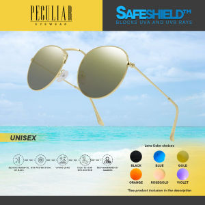 Peculiar Eyewear Plus LOUISE GOLD Round Metal Frame UV400 Sunglasses for Men and Women