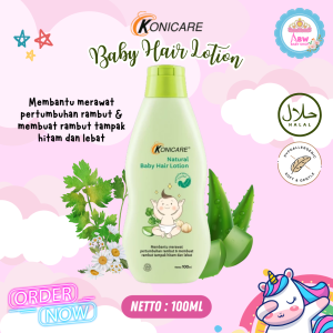 Konicare Natural Baby Hair Lotion 100ml Kandungan Kemiri Seledri Aloe Vera Chamomile Hypoallergenic