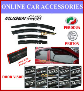 (4pcs Set) Mugen Style Air Press Window Door Visor Wind Deflector For Proton Perodua