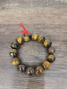 Vòng tay phong thủy Mắt cọp vàng 14 ly (mix hồ lô) vòng tay chuỗi hạt