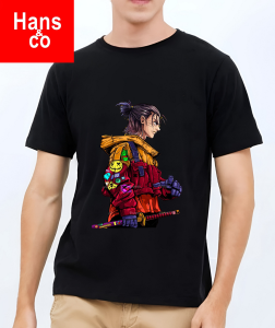 Kaos Pria 3 Dimensi Motif Animasi Samurai Tshirt Oblong Katun 24s H053 By Hans & co