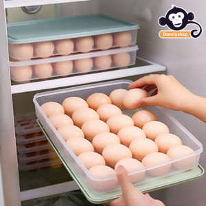 กล่องเก็บไข่ กล่องใส่ไข่ 24 ช่อง กล่องเก็บไข่พร้อมฝาปิด 24 ช่อง Egg Storage วางซ้อนกันได้ กันกระแทก ได้ เข้าตู้เย็นได้ ที่เก็บไข่
