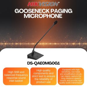 HIKVISION DS-QAE0MG0G1 Gooseneck Paging Microphone Support for surveillance center calls