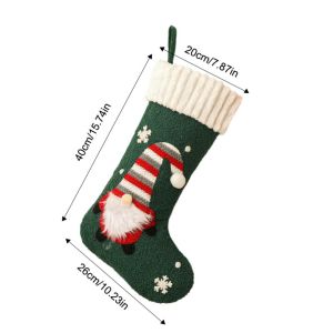 COUPLECOL Large Capacity Christmas Stockings Santa Claus Elk Christmas Hanging Sock Ornaments Velvet Santa Claus Gift Bag Photo Props
