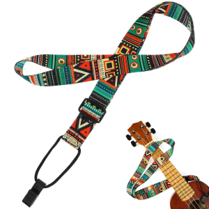 KAWES  Ethnic Style Ukulele Strap Durable Adjustable Printing Ribbon Clip-on Hawaii Guitar Belt ukulele Strap