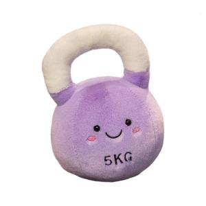 Gym Theme Cute Kettlebell Plush Toy Throw Pillow Infant Sensory Play Soft Baby Gift White