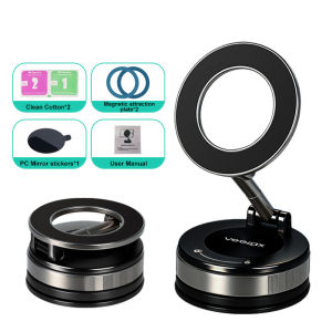 Veelax Premium Vacuum Suction Magnetic Phone Mount 360° Rotatable Multi-Scenario Holder Compatible with All Smartphones