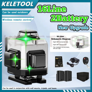 4D 16 Lines Mini Laser Level Self-Leveling Green Line Horizontal Vertical Cross Laser Level with Remote Control