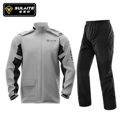 SULAITE NEW Grey Motorcycle Raincoat Moto Racing Riding Scooter breathable Jackets and pants
