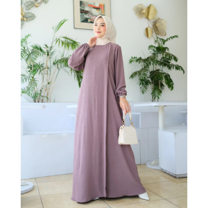 MARYAM DRESS BAHAN CRINKLE POLOS MURAH SIMPLE ELEGAN