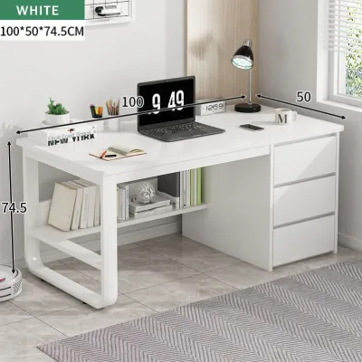 Modern Office Desk With Multi-Drawer Storage U-Shape Steel Frame Home Office Furniture