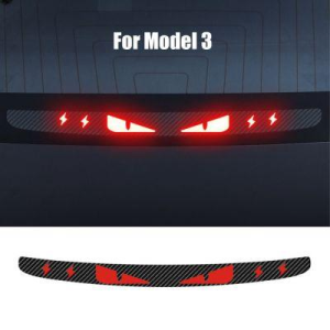For Tesla Model Model 3 Y Car High Mounted Brake Acrylic Projection Board PVC Decal Top Tail Light Emblem Stickers