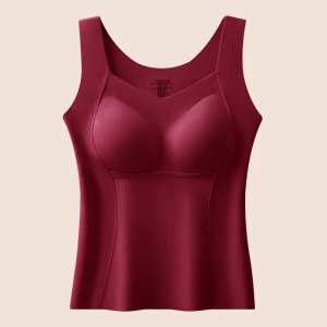 Womens Fleece Vest Tops Keep Warm Breast Support Undershirt Soft Fit Gathering Skin-friendly with No Rolled Edges Shape