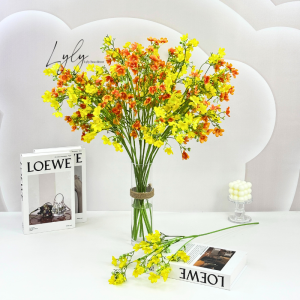 Hoa Nhất Chi Mai Bó Hoa Cắm Giỏ Trang Trí Tiệc. Hoa Lụa Decor