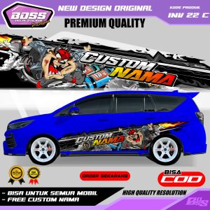 INV 22 - STIKER DECAL MOBIL JAZZ BRIO PANTHER MOBILIO KIJANG PAJERO FORTUNER BRV GRATIS CUSTOM NAMA