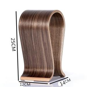 💟SOLUTION65💟 12cm Side Width Gaming Walnut Wood & Metal with Non-Slip Pad Gaming Headphone Stand Headphone Holder Headset Stand Wood Headset Holder Headphone Hanger Gaming Headphone Hook Wood Gaming Headset Stand Universal Wooden Headphone Stand Hanger
