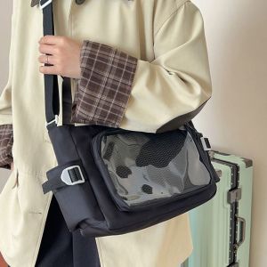 Túi có dây kéo Màu đồng nhất Itabag Nylon Bông búp bê Túi trong suốt Ví thần tượng Lưu trữ hàng hóa Túi đeo vai Quà tặng2026