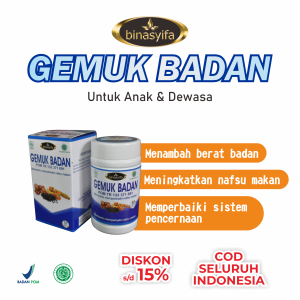 Binasyifa Gemuk Badan Asli Kapsul Penggemuk Badan Menambah Nafsu Makan Anak & Dewasa Binasyifa Herbal Original Asli